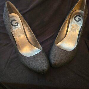 G By Guess. Pump, denim sparkle. 8.5